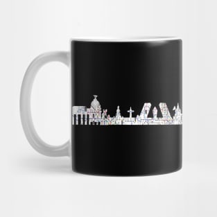 Madrid city skyline with subway map metro Mug